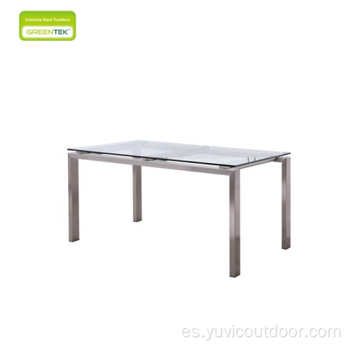 Conjunto de mesa de mesa de comedor Muebles de exterior de vidrio templado